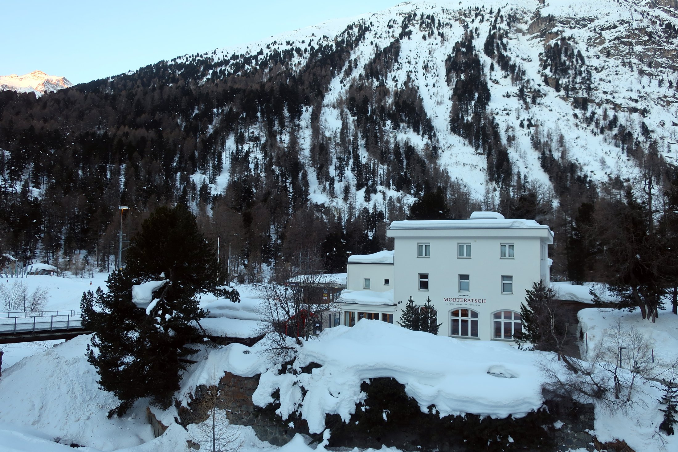 Das Hotel Morteratsch ist auch im Winter eine gute Adresse.