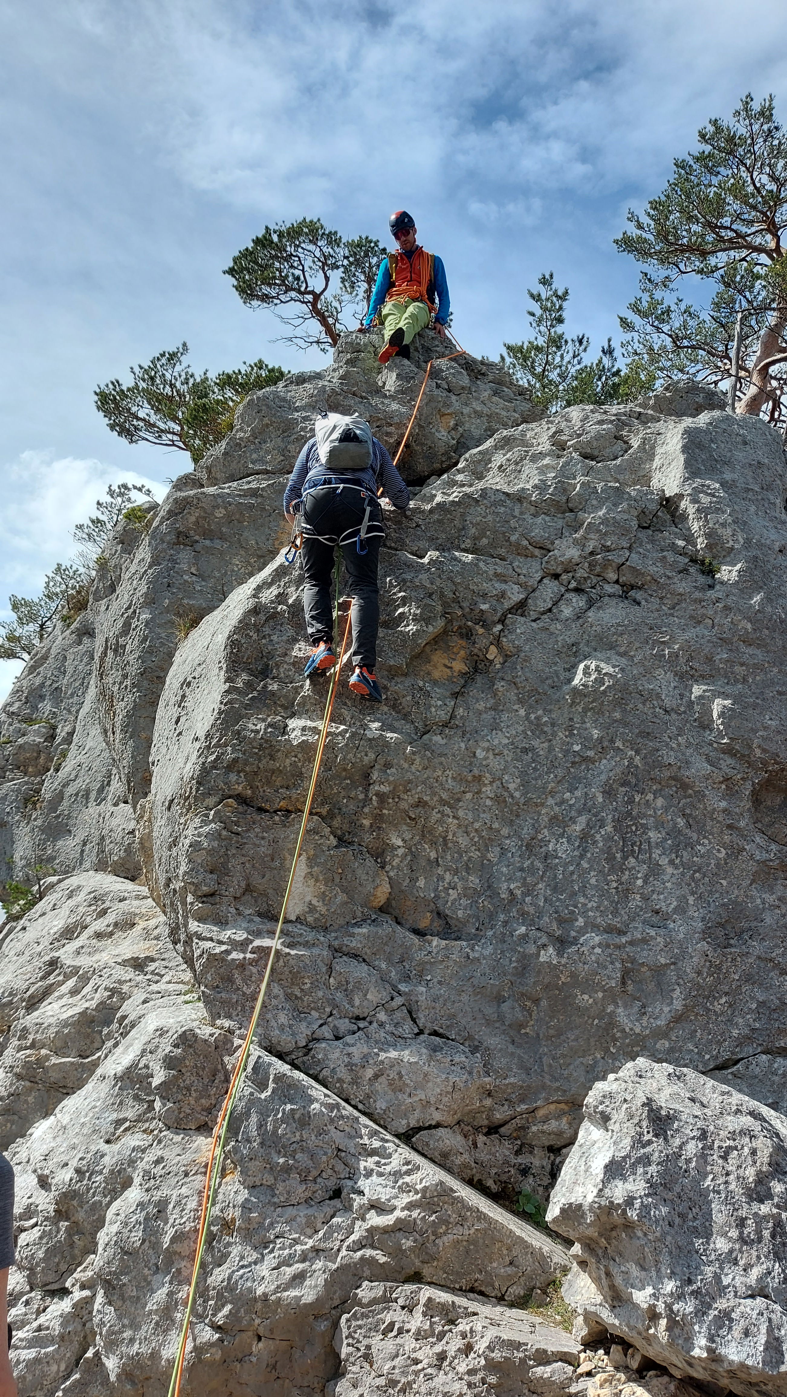 Einfache Gratkletterei an der Grande Arete