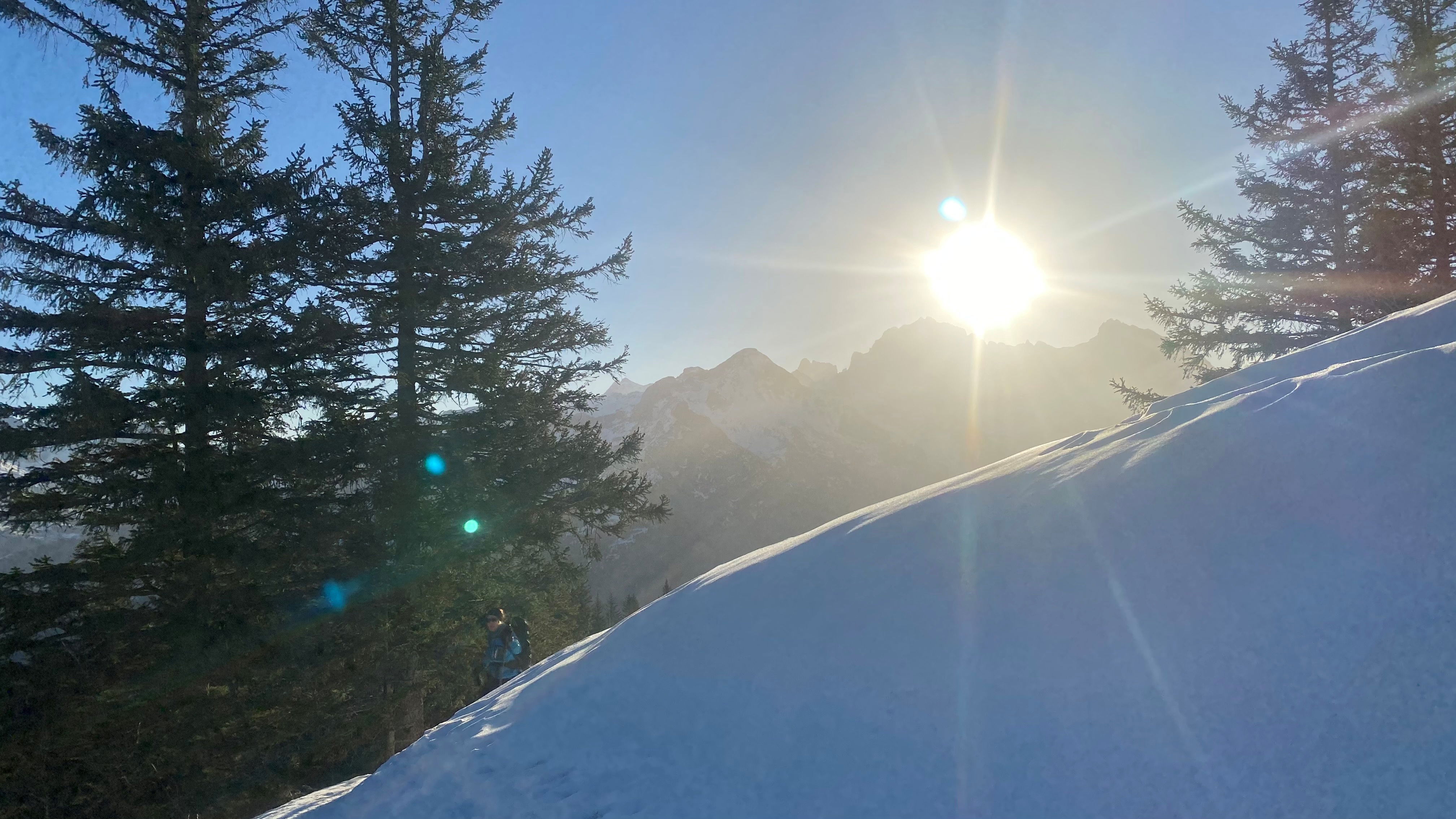 Abwechslungsreiche Schneeschuhtour zum