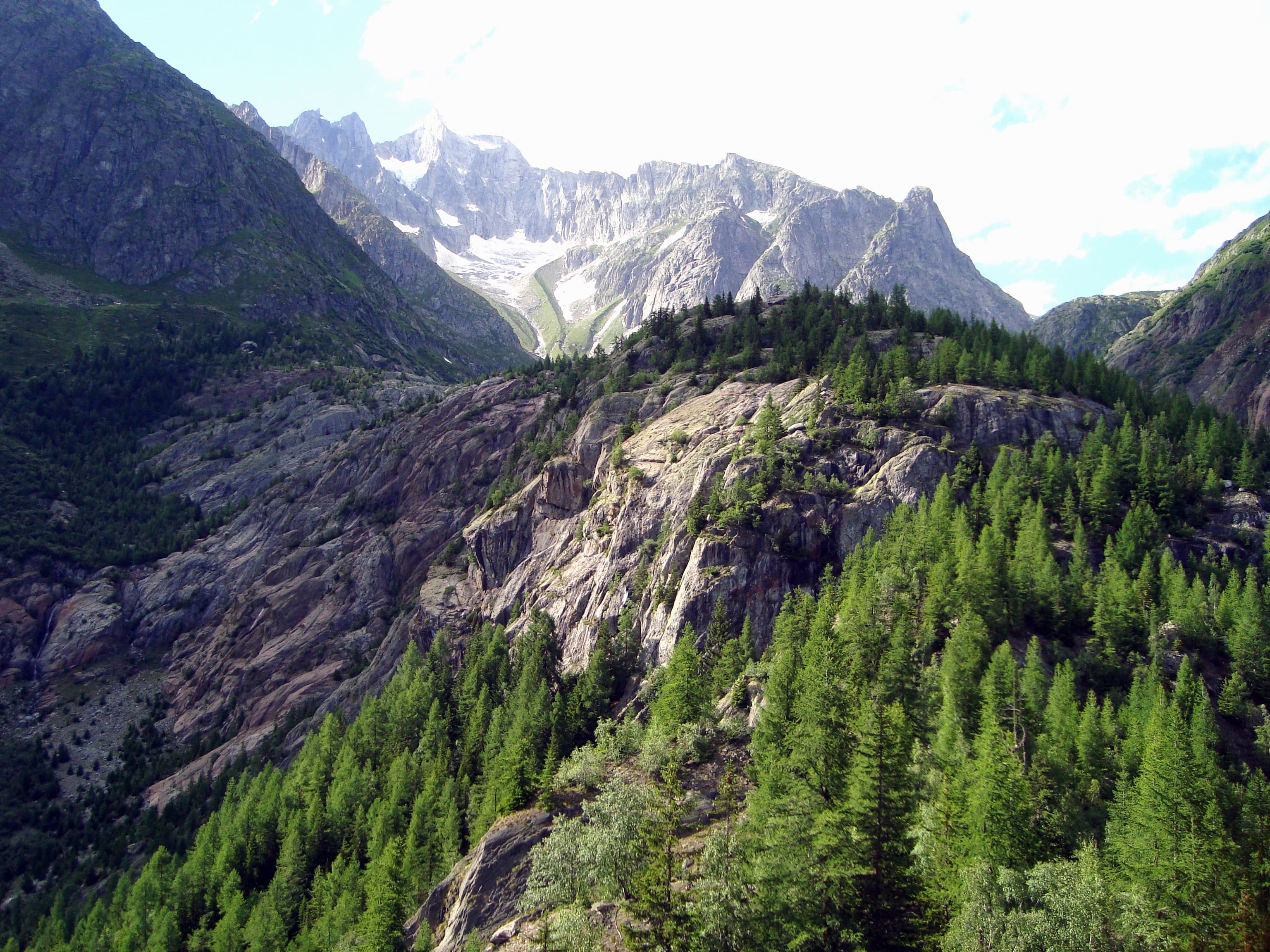 Wunderbar gelegen liegt das Klettergebiet inmitten von Lärchenwäldern.